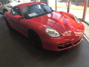 Shiny red Porsche